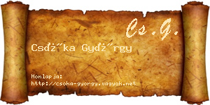 Csóka György névjegykártya