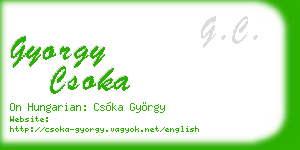 gyorgy csoka business card