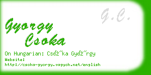 gyorgy csoka business card